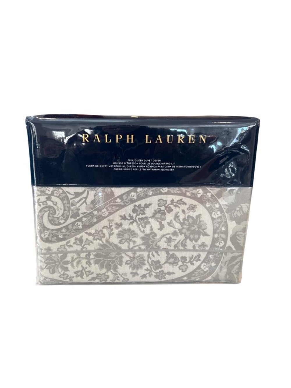 Ralph Lauren Aubree Duvet Cover Full Queen 92x96 Gray Paisley Bedding NEW $430